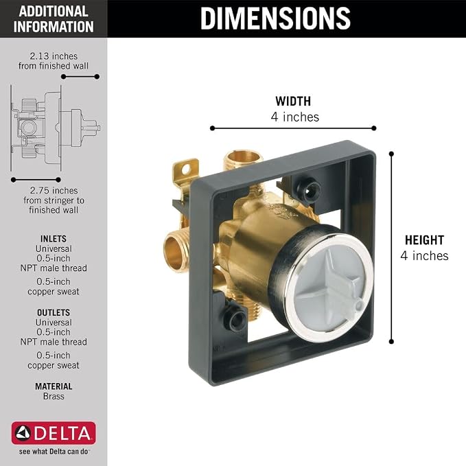 Delta Faucet R10000-UNBX MultiChoice Universal Tub and Shower Valve Body - Image 6
