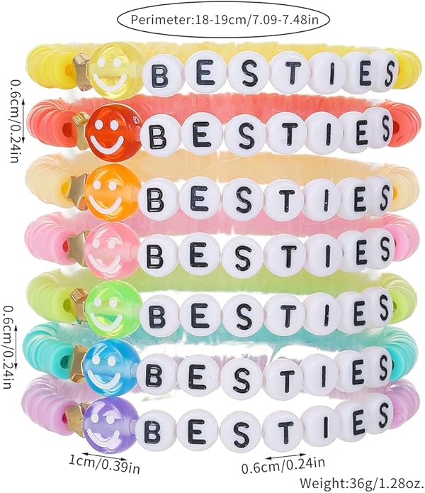 Friendship Bracelets Boho Stackable Bracelets for Women Surfer Heishi Clay Bead Bracelets Stretch Preppy Bracelets Colorful Boho Bracelets for Women