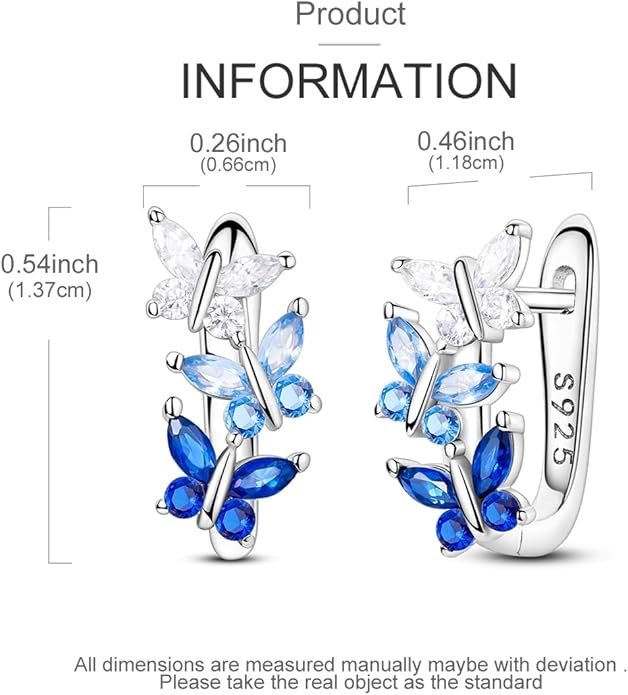 Parmuz 925 Sterling Silver Huggie Hoop Earrings Butterfly Posts Thick Chunky Hoops for Women Small Tiny cuff Cubic Zirconia Snake Heart Earring