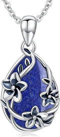 JUSTKIDSTOY Moonstone Necklace 925 Sterling Silver Teardrop Pendant Necklace Jewelry Gifts for Women Girls