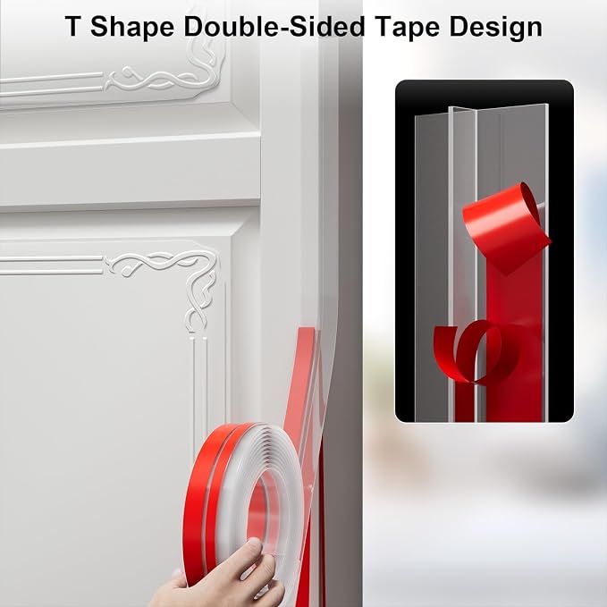 Elvone T-Shaped Weather Stripping Seal, 1.97 in x 20 ft | Flexible door seal - Image 3