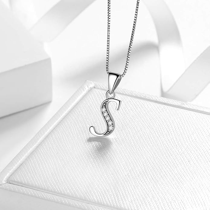 Aurora Tears Letter Necklace Initial 925 Sterling Silver Alphabet Pendant Crystal Name Gift Women Cubic Zirconia Jewelry