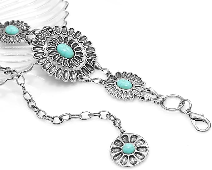 Women's Concho Chain Belt Western Cowgirl Metal Waist Chain Belt for Dress