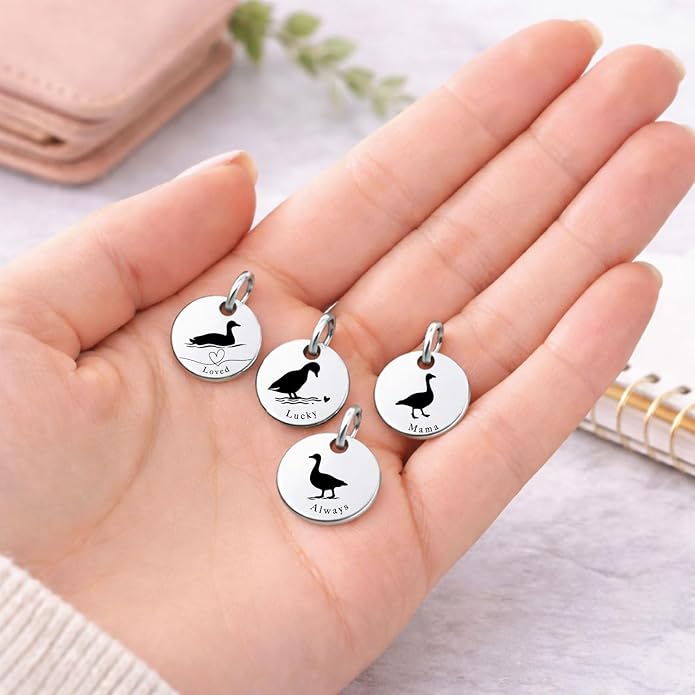 SM Design Mama Animal Charm Set – Set of 4 Stainless Steel Charms – Motherhood & Family Keepsake Jewelry Charmss