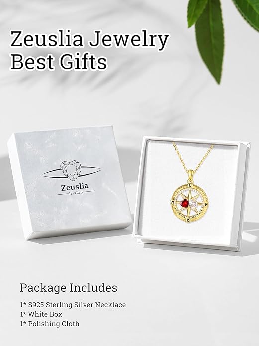 Valentine's Day Gifts for Wife 925 Sterling Silver Double Birthstone Pendant Necklaces I Love You for Always and Forever Necklace Anniversary Birthday Gifts for Wife Girlfriend Mom Her