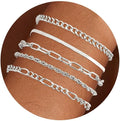 VIBILIA Dainty Gold Chain Bracelet for Women Trendy Stackable Adjustable Layered Metal Bracelet Gold Plated Twist Link Figaro Chain Paperclip Bracelets Fashion Jewelry
