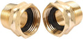 3/4" GHT Female to 3/4" NPT Male Connector, Brass Garden Hose Fitting 2pcs by ZKZX