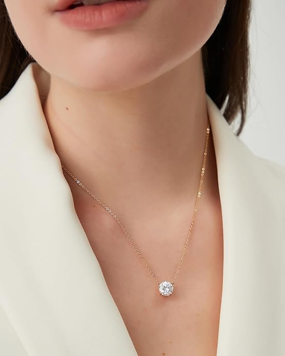 COBI Jewelry Set for Women, 18K Gold & Rhodium Plated CZ Necklace & Earrings, Clover Halo Infinity Solitaire Feather Designs, Dainty Crystal Pendant Sets, Trendy Fashion Gifts for Her