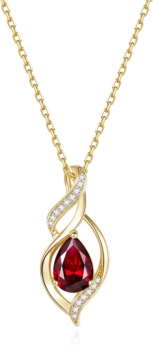 FANCIME Birthstone Necklace for Women Teardrop Necklace S925 Sterling Silver Infinity Love Birthday Gifts for Mom Women Girls, 16"+2" Inches