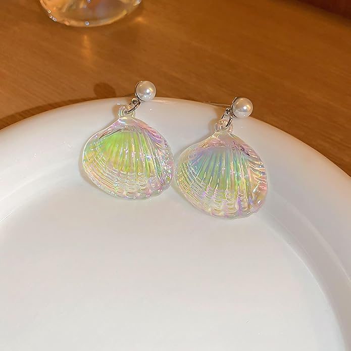 Seashell Starfish Earrings Beach Jewelry for Women Pearl Drop Shell Earrings Ocean Beachy Fashion Accessories Womens Summer Outfits 2026 Tropical Vacation Outfits Beach Vacation Clothes Dresses