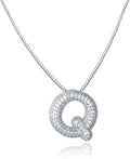 SKQIR Diamond Initial Letter Necklace for Women Bubble Gold Plated Puffy Balloon Alphabet Crystal Zircon Pendant Name Necklace Dainty Charms Trendy Jewelry Gift for Women