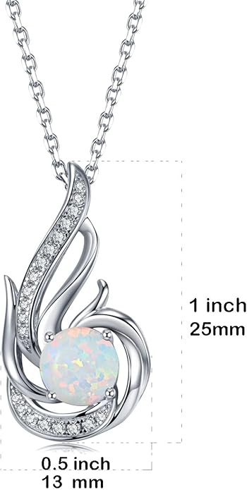Birthstone Necklace for Women 925 Sterling Silver Phoenix Charm Necklace Birthday Anniversary Christmas Fine Jewelry Gifts for Women Mother Her, Adjustable Chain
