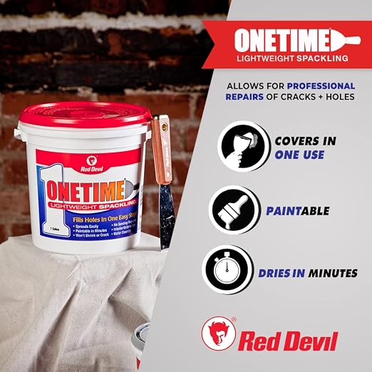 Red Devil 0545 ONETIME Lightweight Spackling, 6 Oz. Squeeze Tube, Made in USA - Image 3