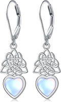 925 Sterling Silver Filigree Dangle Drop Earrings Daisy/Lotus/Rose Flower/Moonstone Leverback Teardrop Earrings for Women Infinity Celtic Knot Daisy Lotus Jewelry for Mothers Day