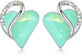 Leafael Infinity love Heart Birthstone Stud Earrings for Women, Valentine's Day Gifts for Mom, Wife, and Her, Silver Plated Birthday Jewelry