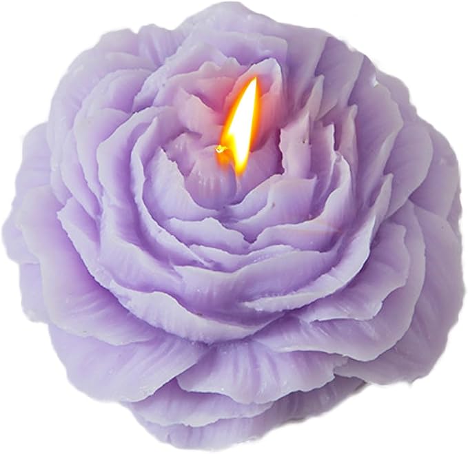 Peony Flower Shape Candle, Soy Wax Scented Decor by KOBKUQY