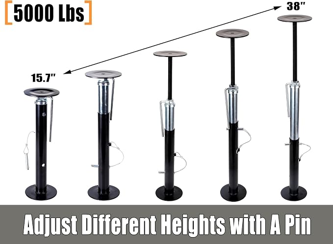 House Floor Jacks, 4 Pack, 5000 lbs Capacity | Adjustable Leveling Stabilizer - Image 3