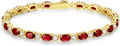 FANCIME 14K Gold Plated Birthstone Bracelets 4mm Sterling Silver Tennis Bracelets Gold Bracelets Birthday Jewelry Gifts for Women 7"
