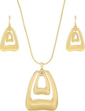 Madison Tyler Gold Plated Jewelry Set for Women | Silver Teardrop Pendant Necklace Trendy | Long Necklace with Snake Chain | Fashion Dangle Earring Set