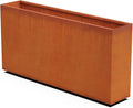 Large Rectangular Planters for Outdoor Plants Corten Steel Planter Box 60x12x30 by Plantercraft