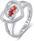 Valentine's Day Gifts for Women Birthstone Rings for Women Heart Statemet Engagement Eternity Wedding Promise Rings Jewelry Anniversary Christmas Valentine Mothers Day Birthday Gifts for Wife Her Girlfriend