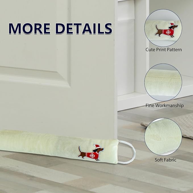 Decorative Weighted Under Door Draft Stopper 36 Inch, Heavy Duty Door Draft - Image 5