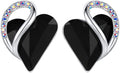 Leafael Infinity love Heart Birthstone Stud Earrings for Women, Valentine's Day Gifts for Mom, Wife, and Her, Silver Plated Birthday Jewelry