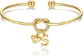 M MOOHAM Valentines Gifts for Her Teen Girls - Knot Initial Bracelets for Women Bridesmaids Proposal Gift Bridesmaid Gift Heart Initial Bracelet Friendship Bracelets Valentines Gifts for Women Sister