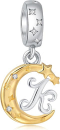 925 Sterling Silver Letter Charms fit Pandora Charms Bracelets fit Women Christmas Birthday Gift