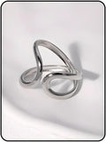 Chunky Rings For Women, Gold Silver Thumb Ring Asymmetrical Wavy Curve Ring Adjustable Non Tarnish Dainty Stainless Steel New Year Anniversary Birthday Jewelry Gift