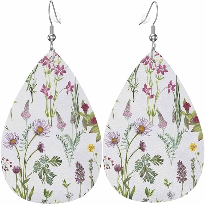 Teardrop Style Leather Earrings Outer Layer Silver Plating Hypoallergenic, Fashion Accessories Suitble Casual Outfits Parties Daily Wear for Sister Mom Wife Friends