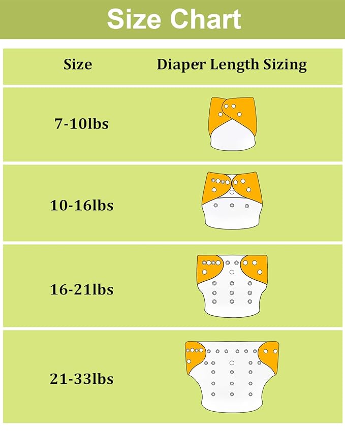 babygoal Cloth Diaper Covers 6 Pack with Wet Bag for Fitted Diapers and Prefolds with Double Gussets, Adjustable and Reusable for Baby Boys and Girls 6DCF11-B