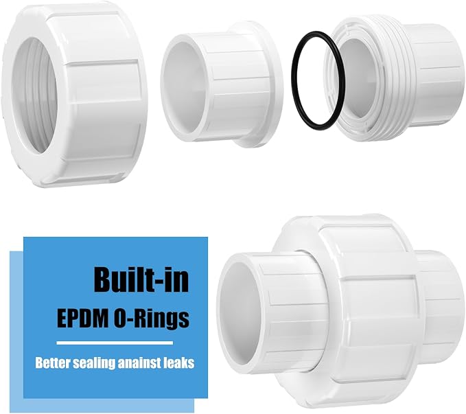 8PCS 3/4" PVC Union Coupling, Furniture Grade PVC Union - Image 3