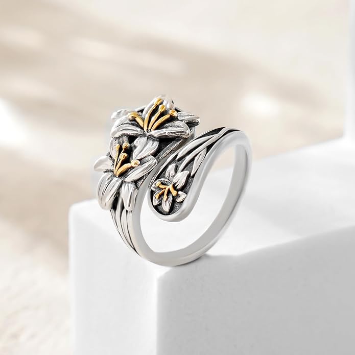 Spoon Rings for Women 925 Sterling Silver Sunflower Adjustable Thumb Spoon Rings Celtic Knot Promise Engagement Statement Boho Vintage Finger Open Antique Rings Jewelry