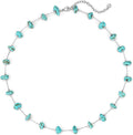 Created Turquoise Necklace for Women 14K Gold Plated Beaded Heart Choker Boho Necklaces Handmade Beach Summer Everyday Western Jewelry Gifts