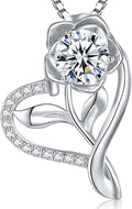Gorgeous Moissanite Necklaces for Women - Valentine's Day Gifts for Wife Girlfriend, 925 Sterling Silver 1-3CT Moissanite Pendant Jewelry, Wedding Anniversary Birthday Christmas for Mom