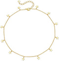 Star Necklace for Women White Gold 14K Gold Plated Layered Star Choker Necklace for Women Thanksgiving Christmas Jewelry Gifts