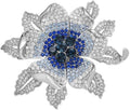Rhinestone Flower Brooch Austrian Crystal Flower Pin 18k Gold Plated Floral Brooch Lapel Pin Jewelry Mother's Day Birthday Gifts for Mom Wife
