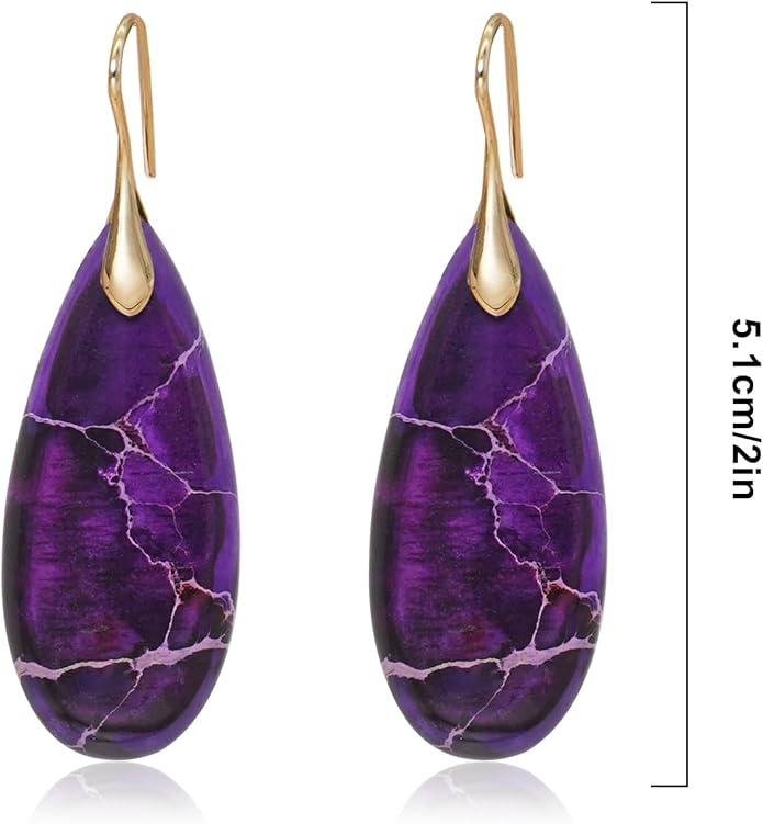 Natural Stone Earrings Waterdrop Stone Dangle Earrings for Women