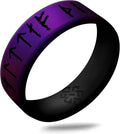 Knot Theory Viking Silicone Ring - Yours Always in Rune Characters Breathable Comfort Fit - Valentine's Engagement Mens Wedding Band