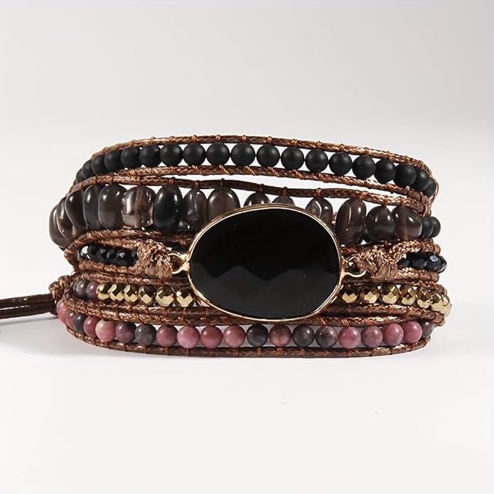 ZOSOJONA Women Wrap Bracelets Boho Natural Stone Jasper Turquoises Strand Bracelet Jewelry Collection