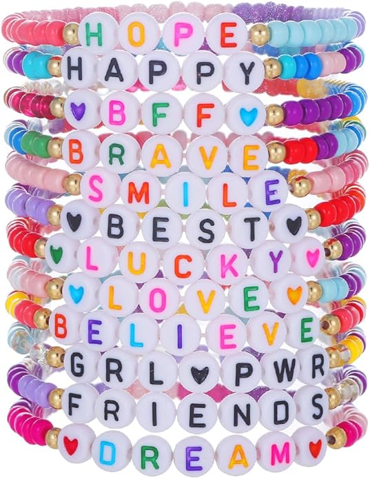 Friendship Bracelets Boho Stackable Bracelets for Women Surfer Heishi Clay Bead Bracelets Stretch Preppy Bracelets Colorful Boho Bracelets for Women