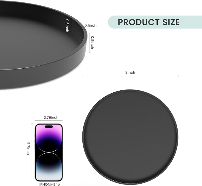 1 Pack 8" Bathroom and Vanity Tray, ABS Bathroom Counter Organizer, Coffee - Image 7