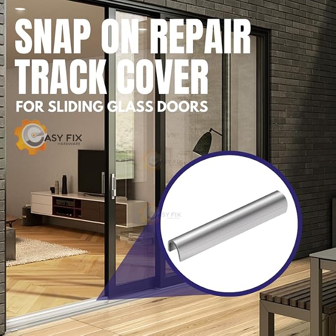 Hardware Sliding Patio Door Track Cover 1/4 Inch Snap-On Stainless Steel Repair - Image 4