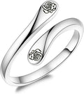 Fookduoduo 925 Sterling Silver Ring Inspirational Jewelry adjustable Wrap Open Rings for Women