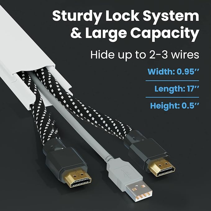 Cord Covers for Wires on Wall - 150in Cable Management Cable Hider - Cord - Image 3