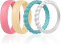Egnaro Women's Bridal Rings Sets, Inner Arc Ergonomic Breathable Design Silicone Rubber Wedding Bands