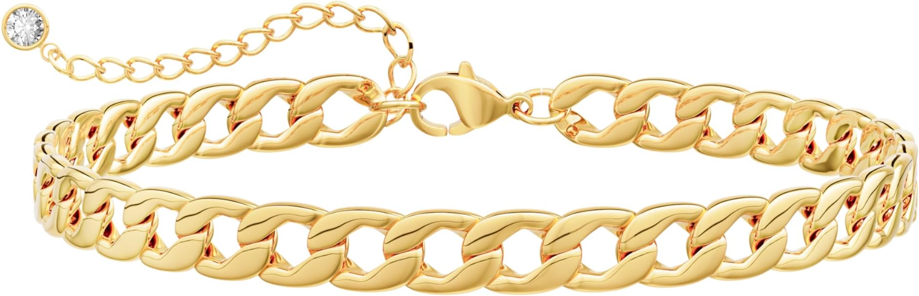 Gold Ankle Bracelets for Women Waterproof - Dainty Gold Anklets Trendy Layered 14K Gold/Silver Plated Stackable Chunky Cuban Link Chian Anklet Bracelet Set for Women Non Tarnish Jewelry Gift