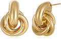 Gold/Silver Statement Geometric Earrings for Women Chunky Gold Knot Link Drop Dangle Earrings Trendy Jewelry Gift