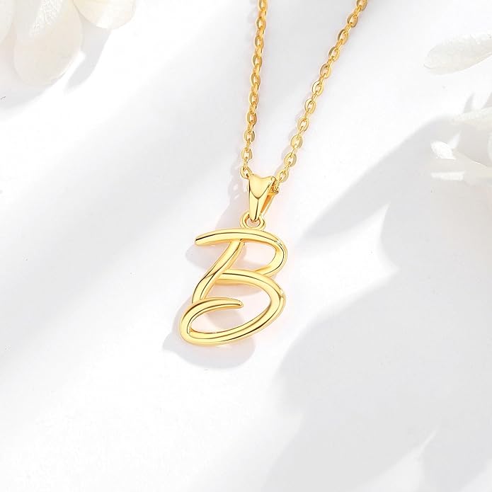 EUDORA Sterling Silver Initial Necklaces for Women, Classic 26 Letter Neckless Gifts for Girls, Sister, Mother Daughter, 18 inch Chain
